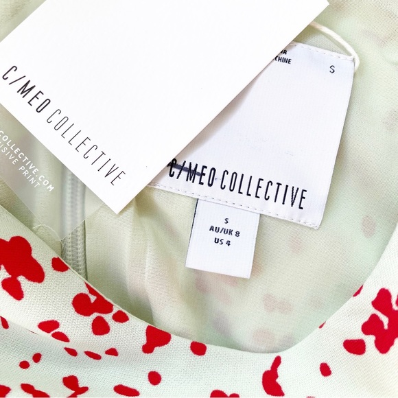 NWT: C/MEO COLLECTIVE Intersect Mini Dress Color: Citron Daisy - Picture 7 of 7